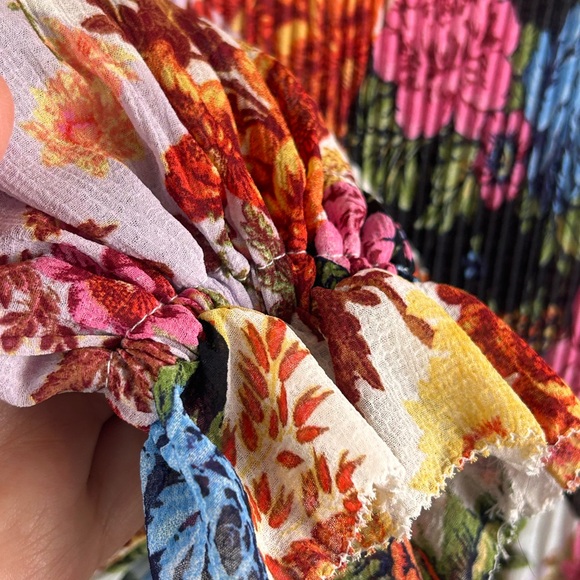 Anthropologie women’s large Shara Pleated  Dress Patchwork Floral - Picture 14 of 15